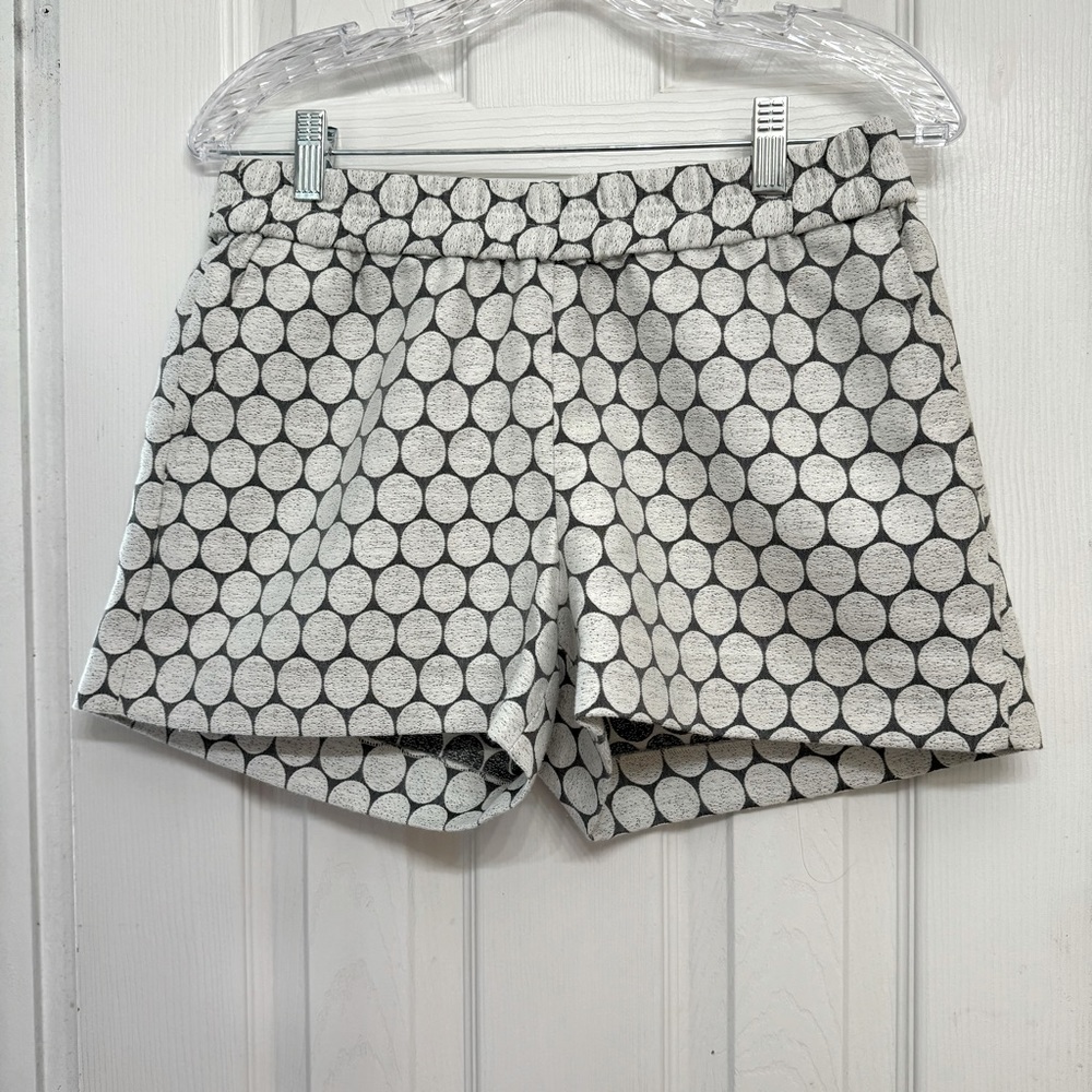 J.‎ Crew Cotton Blend Pull On Gray & White Polka Dot Shorts Size 4 Summer